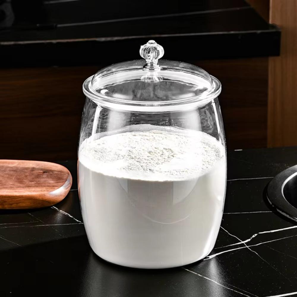 Transparent Grains Storage Box with Lid Food Storage Canister Multifunctional Candy Jar  Nuts
