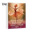 Seasonal Atmosphere Ornaments Autumn Leaves Ballet Dancer Acrylic Advent Calendar, 2D Hanging Ornament Set Unique Party Favors with Lanyard