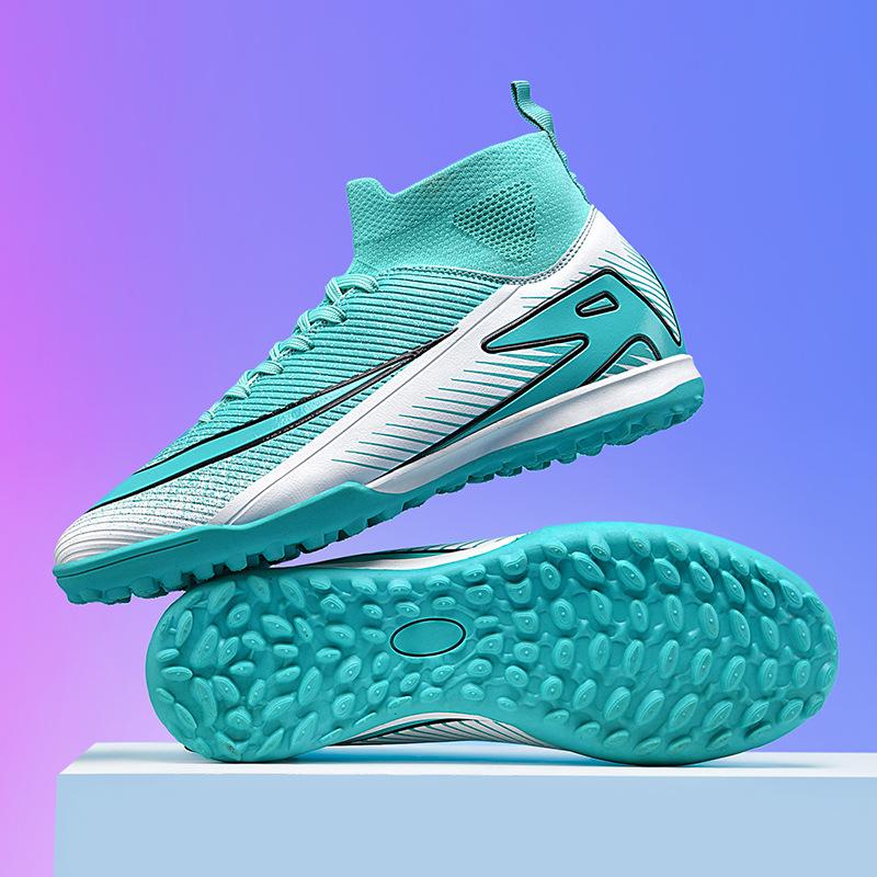 2025 New Football Shoes Women's Shoes Breathable High Spike Broken Nail Football Shoes Indoor Training Shoes