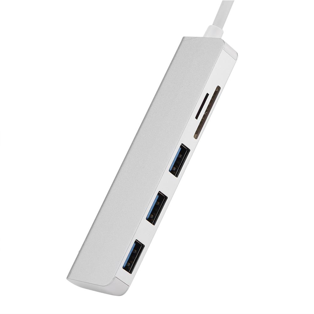 2 In 1 Type C Hub To 3 USB 3.0 Interfaces with TF   SD Card Slots