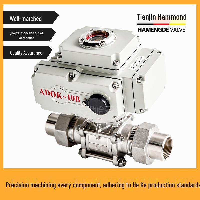 Hammond Electric Stainless Steel Ball Valve Q621F-16P304: Three-Piece Male Thread Welding Butt Weld Cut-off Valve for High Temperatures