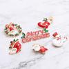 Merry Christmas Xmas Jewelry Enamel Brooch Santa Claus Hat Badges Pin Christmas Wreath Bells