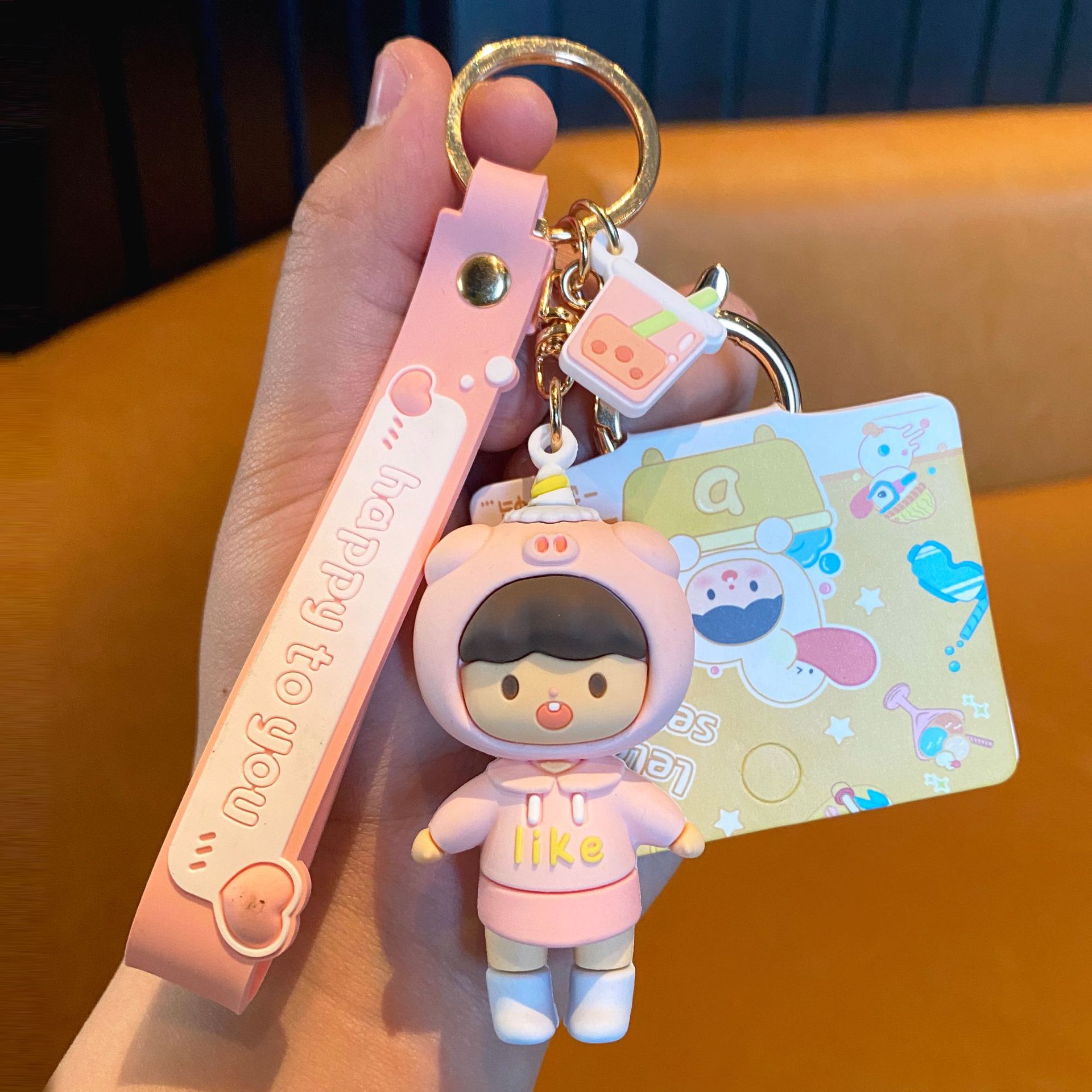 Lele Epoxy Keychain Women S Car Key Pendant Cartoon Trend Rabbit Key Chain Couple Key Ring