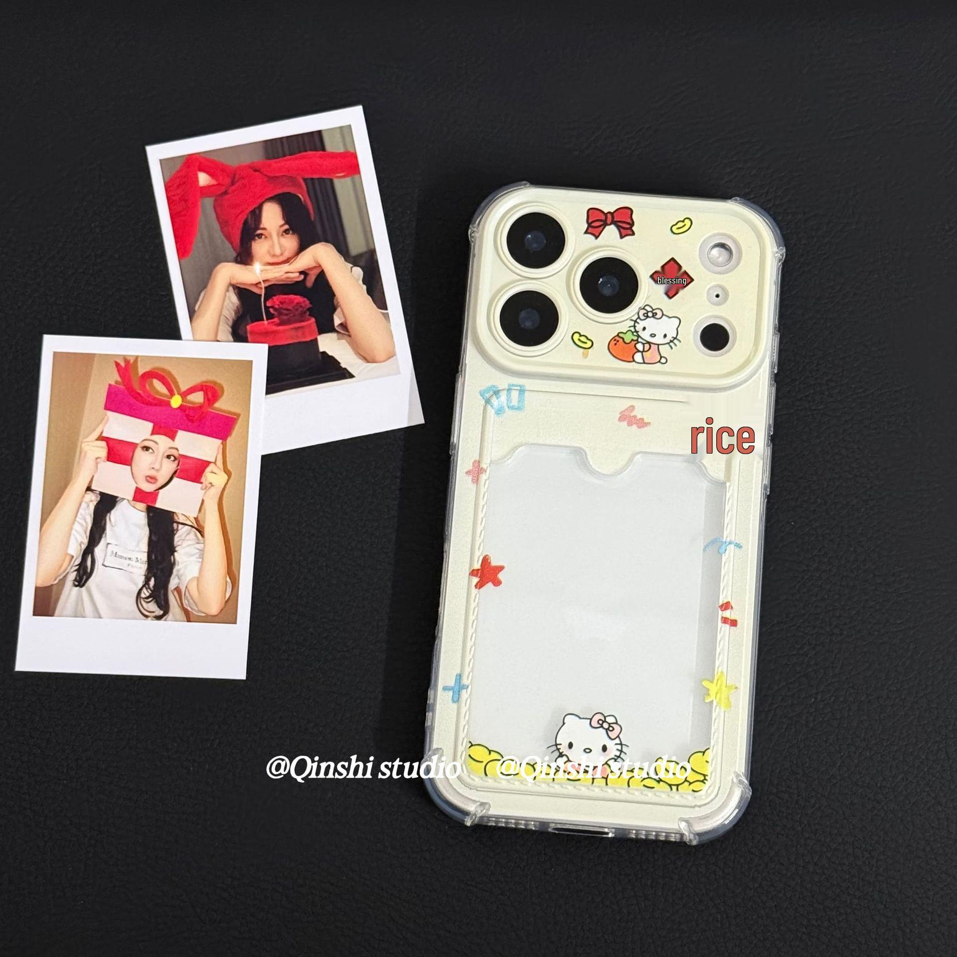 

Hello Kitty Soft Card Holder for Apple iPhone 11 to 17 Promax Cases, Compatible with Couple Models, 12, 13, 14, 15, 16 iPhone 17 Pro Max