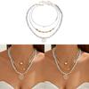 Shell Beaded Necklace Multilayer Heart Pearl Collar For Women Summer