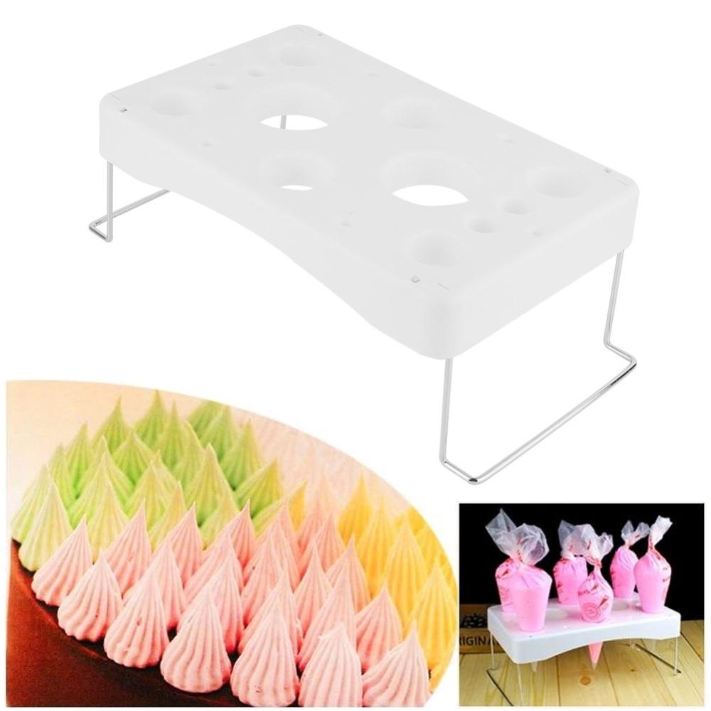 Stainless Steel Piping Bag Holder PP Baking Tool Practical Piping Bag Shelf Kitchen Storage