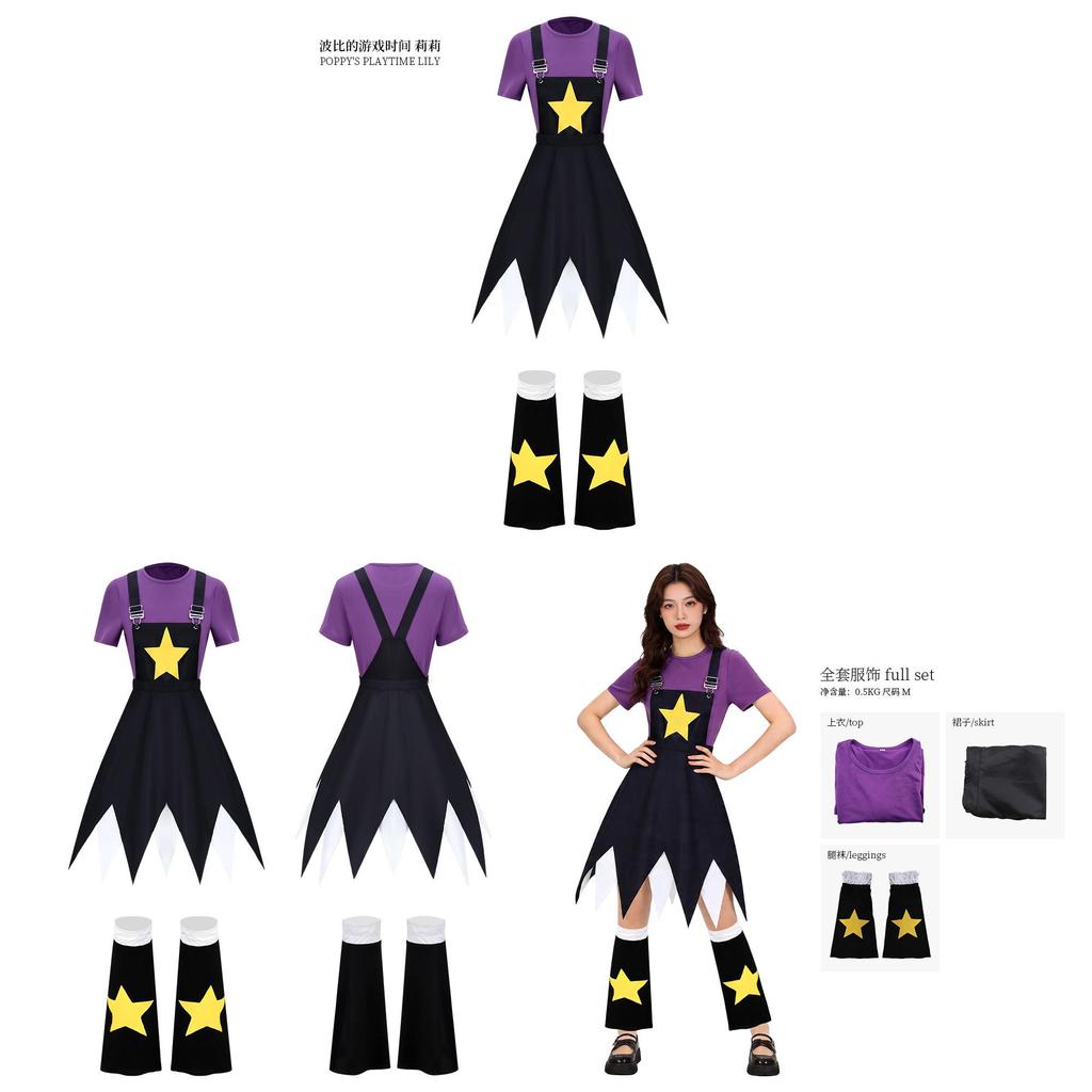 Poppy Playtime Lily Prinzessin Cosplay Kleid Aus Polyesterstoff Für Anime Rollenspiel