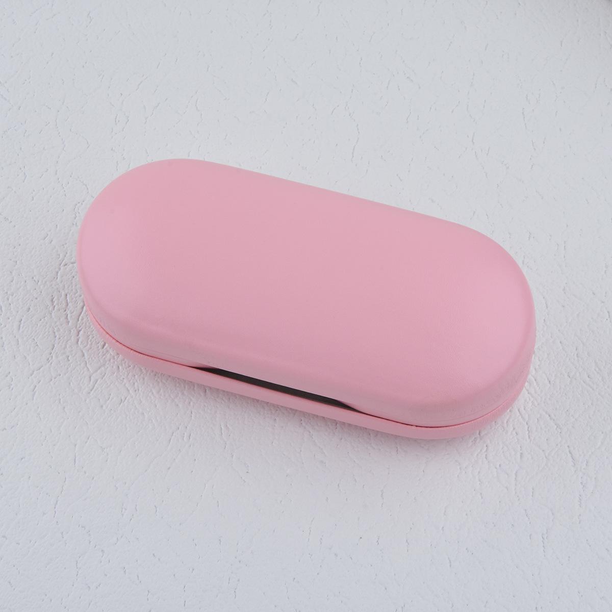 

Двухслойный футляр для очков с жестким корпусом двойного назначения, большой вместимости, противоударный, портативный футляр для контактных линз, дорожный чехол для хранения унисекс розовый