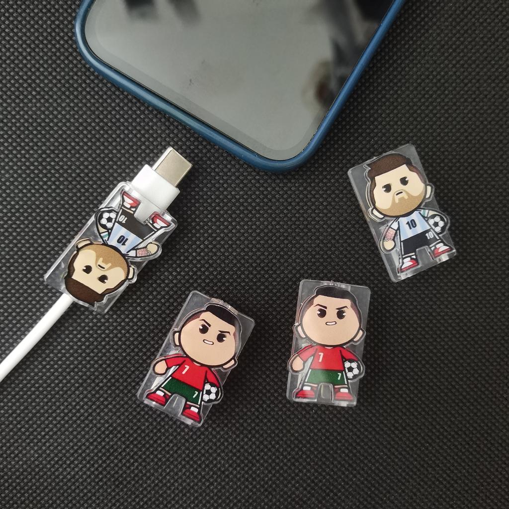 Cartoon Football Player Data Cable Protective Cover, Suitable for Type-C/Charging Interface Anti-Breakage Charging Cable Protect