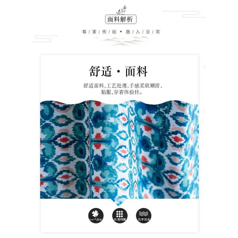 Literary Large Size Printing Women Loose Ethnic Style Dresses