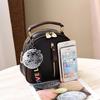 Women Leather Handbag Mini Shoulder Bag Crossbody Vintage Hair Ball Pendant Shell Bags