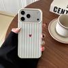 Blue Striped Small Red Heart Minimalist Pattern Phone Case For iPhone 17 16 15 14 13 12 11 Pro Max Plus XS X XR 16E 17 Air Cover