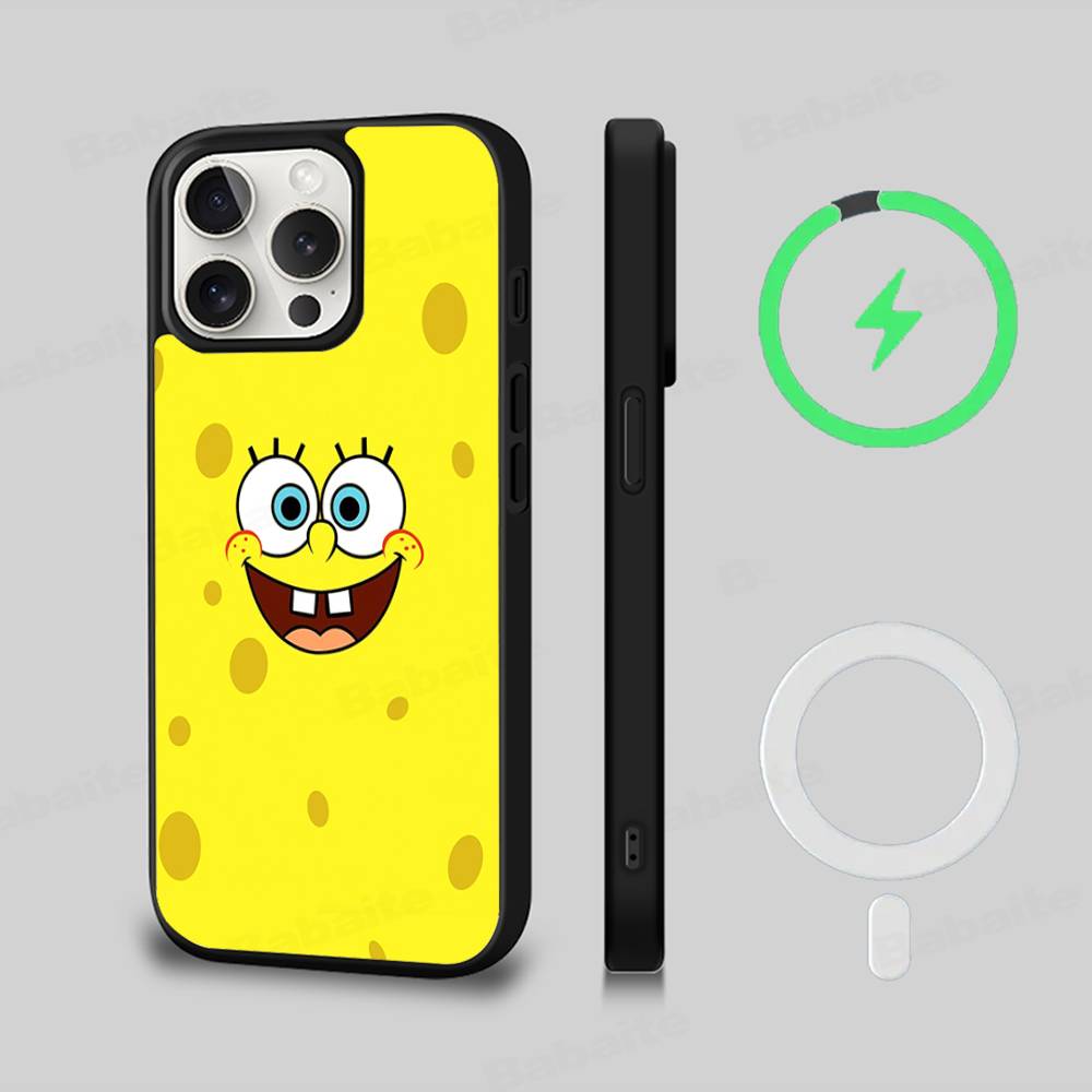 Custodia Carina per Telefono con Bambole di SpongeBob Per iPhone 17 Air 16 15 14 13 12 11 Pro Max Plus Per Copertura di Ricarica Wireless Magsafe