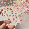 Retro  Series Scrapbook Journal Sticker Cartoon Anime Red Color Stationery Sticker DIY Decor Nail Sticker