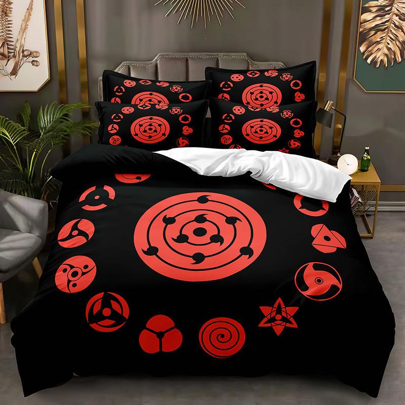 Naruto Bedding Suit Quilt Cover 3D Printed Bedroom Bed Cover Bedclothes 2/3pcs Anime Cartoon Room Decoration Xmas Gift