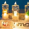 Vánoční LED svíčka naplněná vodou Santa Sněhulák Sněhová vločka Noční světlo Elektrické Santa Claus Sněhová koule Lucerna Sněhová ozdoba