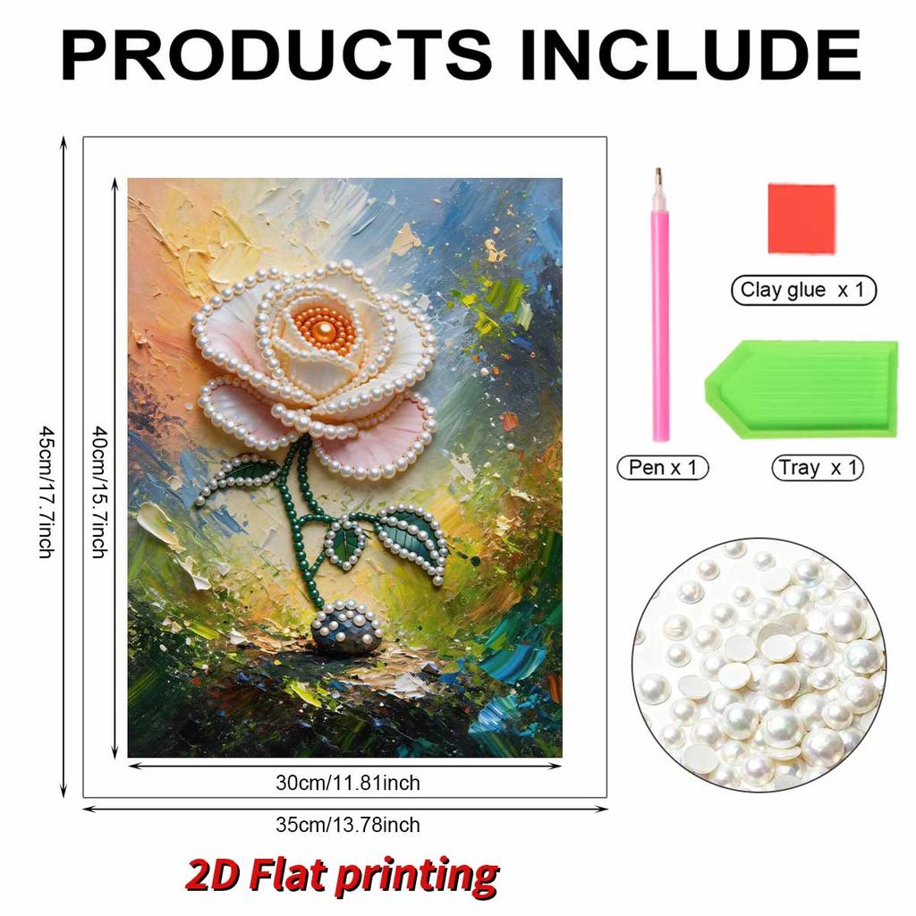 DIY A Rose Pearl Art Painting for Home Wall Decor Arts Craft  for Adults/Beginners Gift Idea Home Decor Without Frame