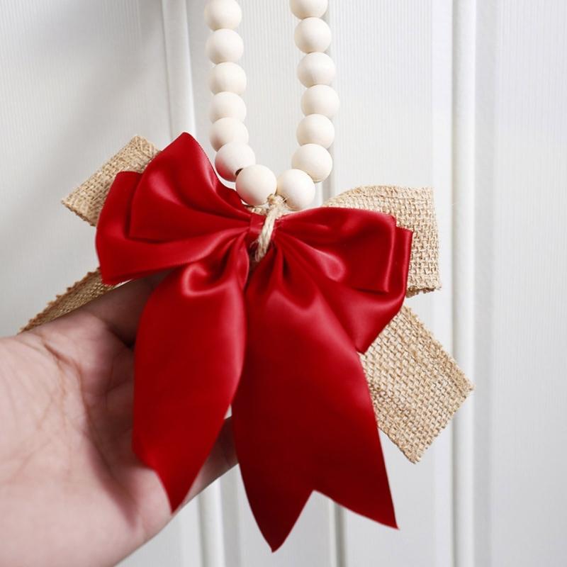 Handmade Valentines Day Wood Beads Garlands with Butterfly Knot For Wedding Decors for Rustics Farmhouses Decors Project