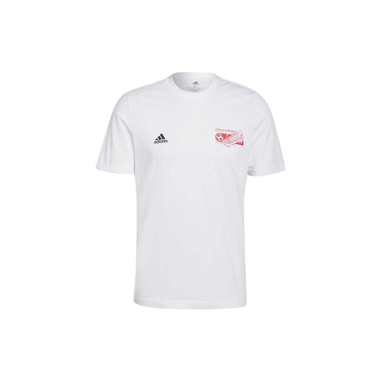 adidas Pred Tee 1 Back Printing Soccer/Football Sports Short Sleeve White Men s GU3699 XL