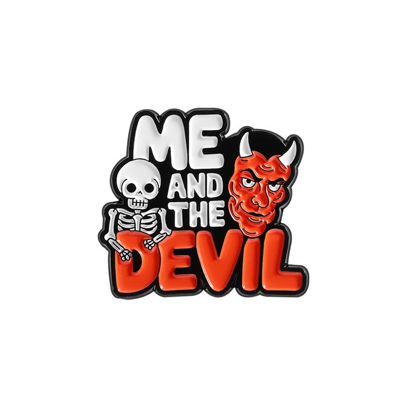 

Me And The Devil Enamel Pin Punk Skeleton Hell Demon Gothic Brooch Lapel Backpack Badge Halloween Jewelry Gift for Friends