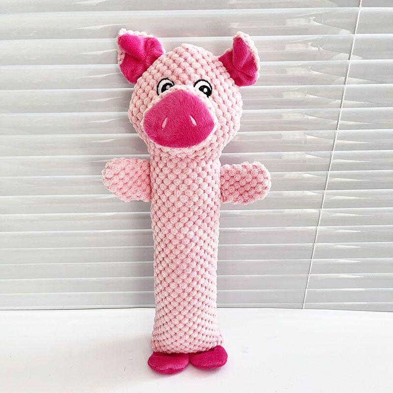 

Stuffed Dog Sound Grinding Pet Toy Pet Supplies Dogs and Cats the Toy Dog Dog Supplies Factory Cross-Border Pink pig is about 36cm long