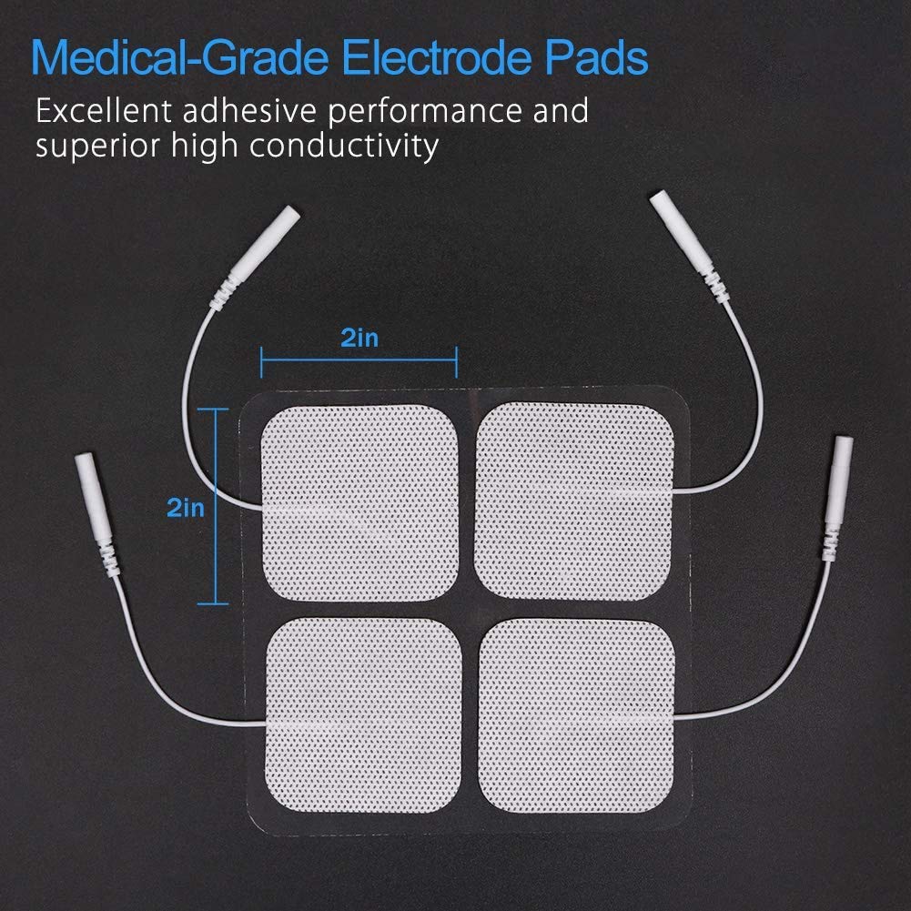 16Pcs Unit Electrode Pads, EMS Muscle Stimulator Electrotherapy, Self-Adhesive TENS Pads Replacement, Reusable and Latex-Free