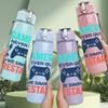 1PC Gamers Never Quit Restart 750ml Color Plastic Sports Water Bottle Leakproof Flip Straw Lid Suitable for Sports Office Home Use