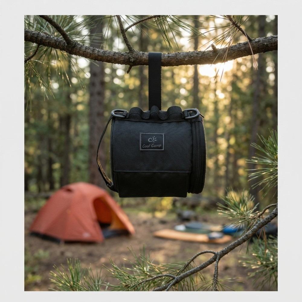 

Dual Access Outdoor Roll Paper Bag Side Webbing Portable Toilet Roll Case Hiking чёрный
