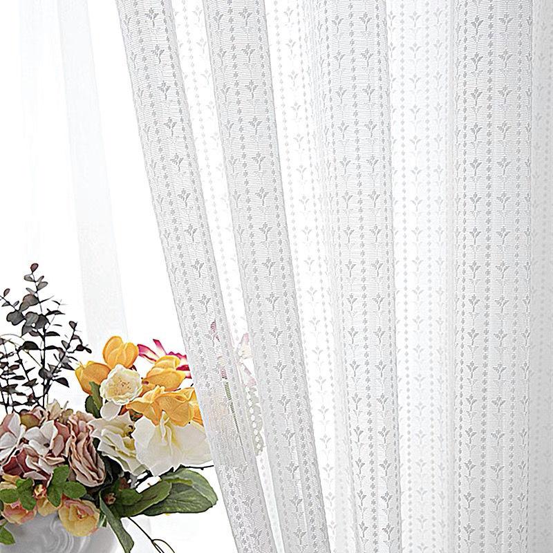 Weißes Florales Besticktes Transparentes Vorhangpaneel, Voile Fensterbehang für Esszimmer, Wohnzimmer, Schlafzimmer, Glasschiebetür, Heimdekoration
