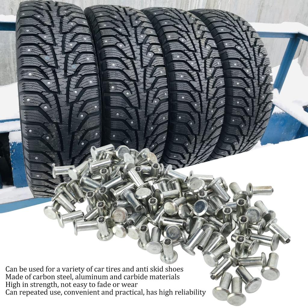 100pcs 14mm Heavy-Duty Universal Carbide Snow Driving Tire Accessories for Cars, Trucks, Forklifts, and Off-Road Vehicles