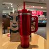 In Stock 40oz Red Love Tumblers With Handle Car Mugs Insulated Tumbler With Lids Straw Stainless Steel Coffee Tumbler Termos Cup