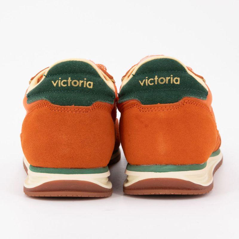 Baskets cuir orange lacets à motifs Femme VICTORIA