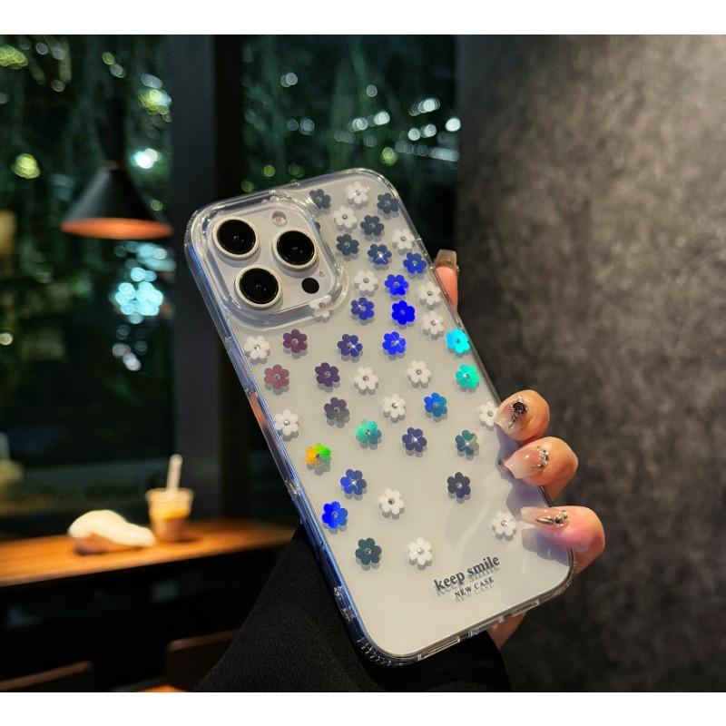 

Floral Transparent Suitable for Apple 16promax Phone Case IPhone15 Acrylic Large Hole 14 Floral Full Package 13 iPhone14promax