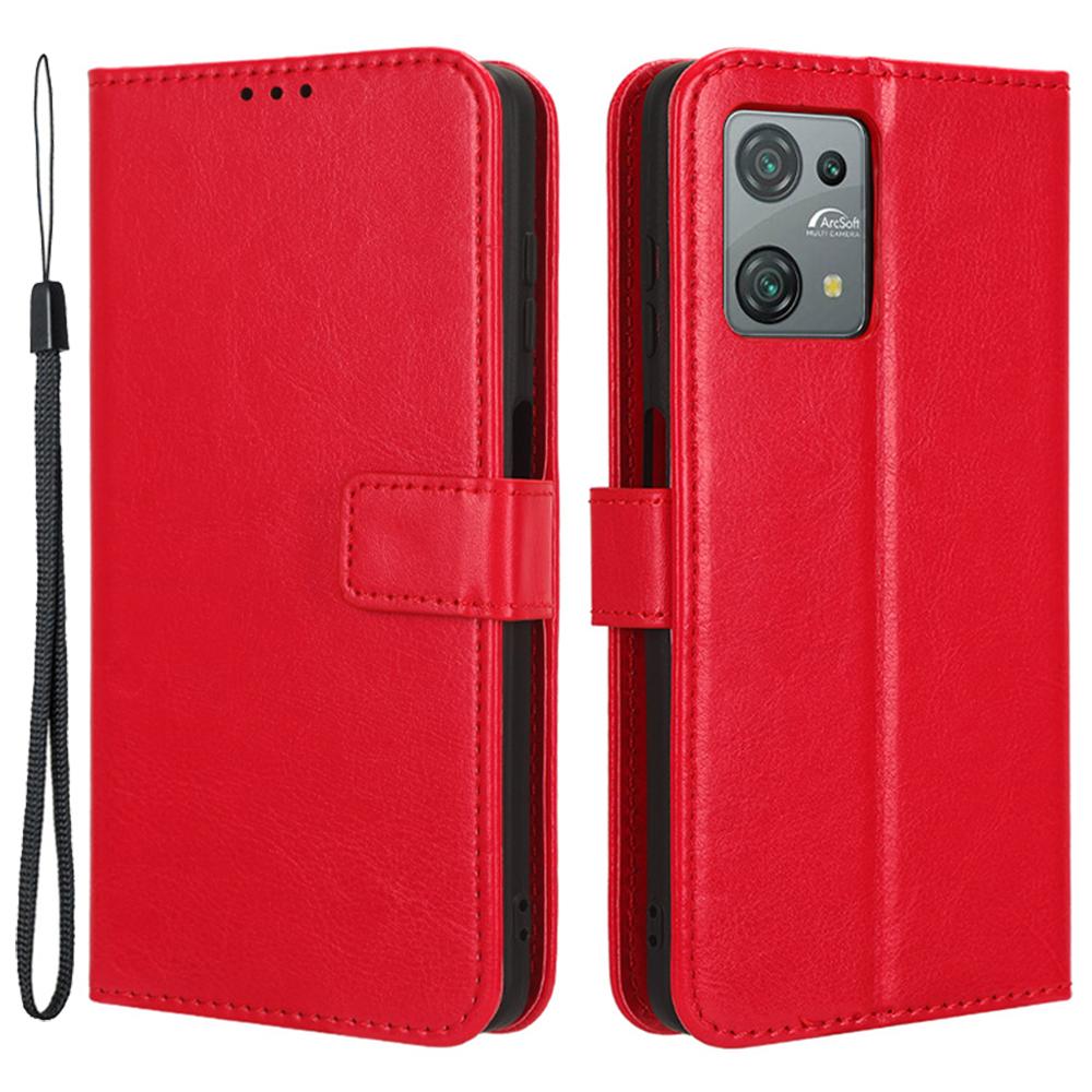 

Для Blackview Oscal C30/C30 Pro Складная подставка Чехол для телефона Текстура Crazy Horse Искусственная кожа Обложка-кошелек Red