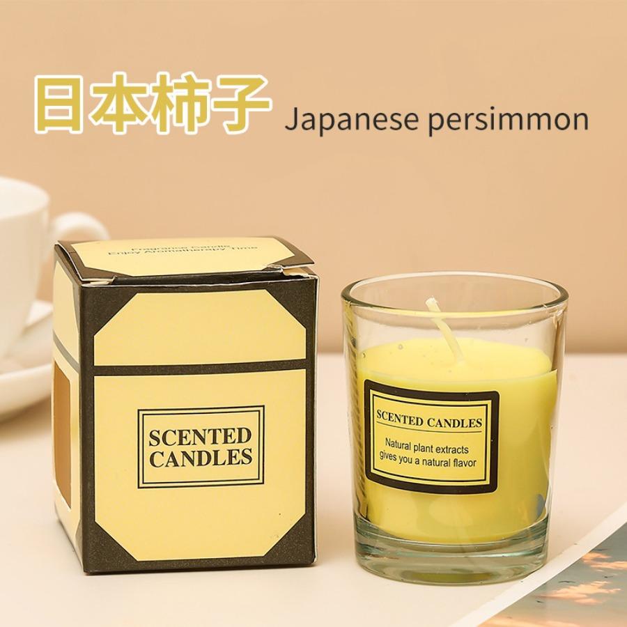 1pc Windproof Transparent Glass Cup Scented Candle - Soybean WaxSmokeless candle , Indoor/Outdoor, Wedding, party with Gift Box