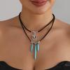 European and American Jewelry Fashion Western Denim Style Cone Turquoise Multi-style Necklace Retro Ethnic Style Necklace