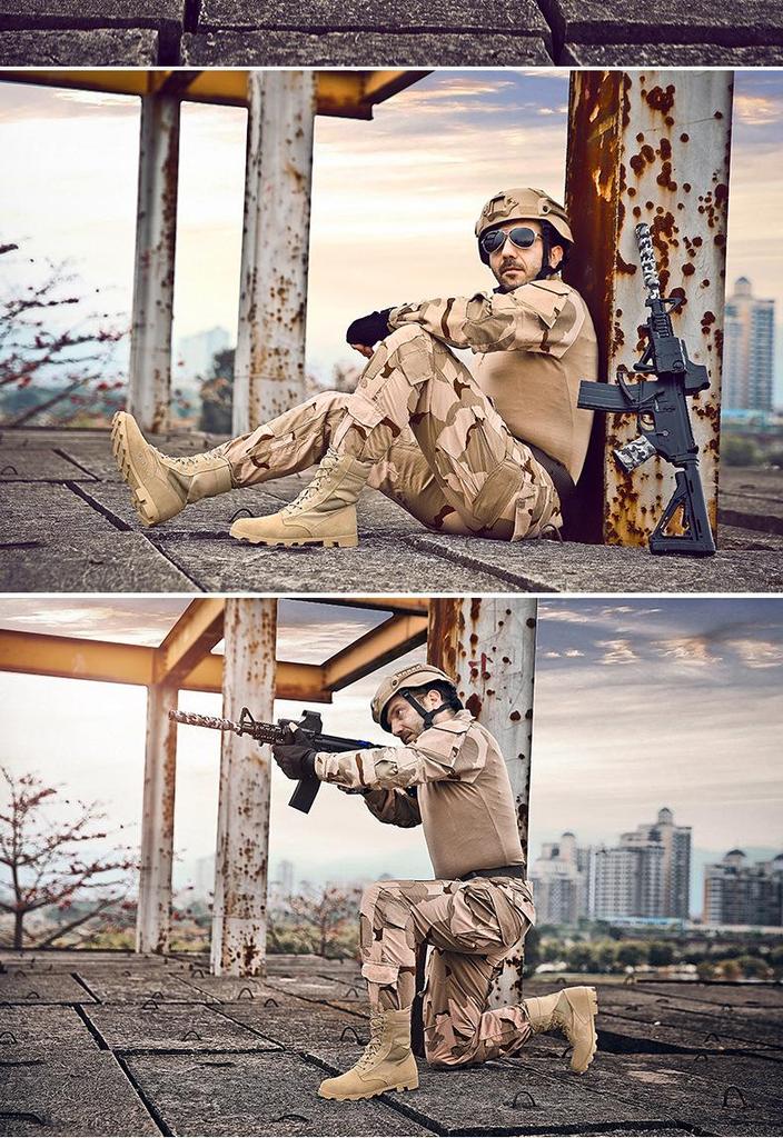 High-Top Tactical Military Combat Boots for Outdoor Hiking and Off-Road Sports