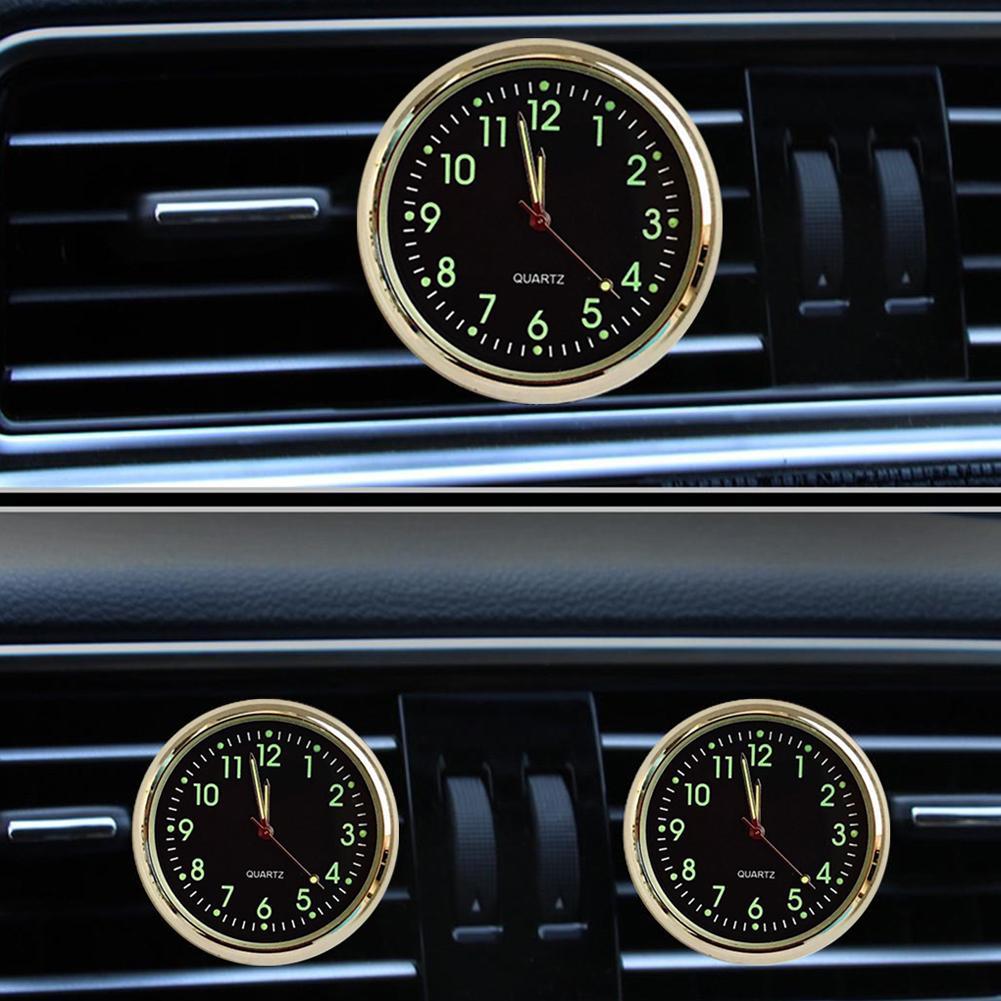 Universal Round Car Clock Stick-On Electronic Watch Dashboard Noctilucent Decoration For Cars Car Accessories