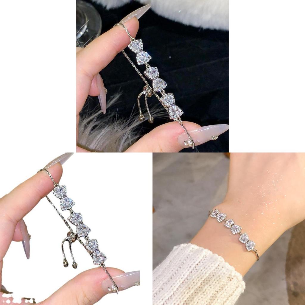 Summer 2024 Trendy Butterfly Shape Hand Chain With Zircon Accents For Ladies
