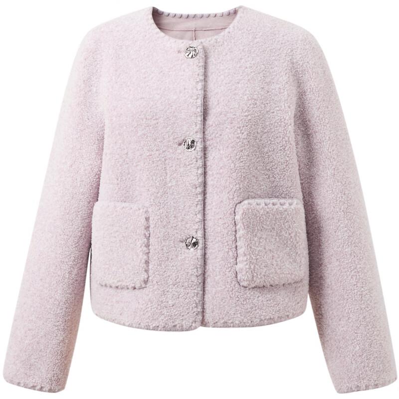 Sancai 2025 Winter Faux Fur Round Neck Short Coat