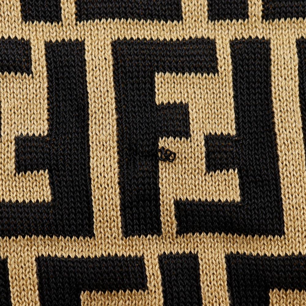 Fendi Zucca Polo tričko pletené Hnedá bavlna Dámske Použité