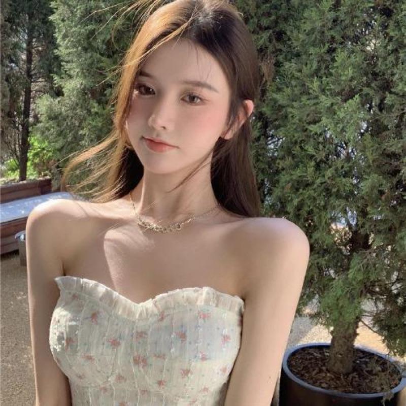 European Floral Strapless Camisole - Sexy Summer Style for Women One Size