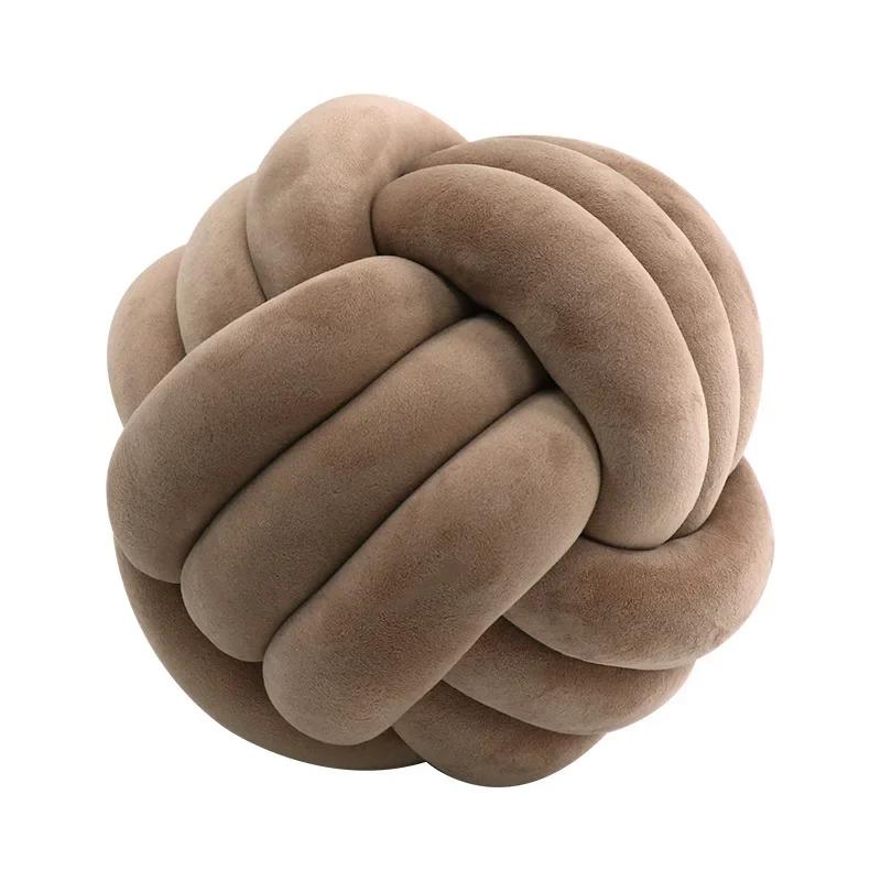 Round Knot Pillow Ball Aesthetic Ultra Soft Plush Sofa Pillows Living Room Decorative Creative Weave Throw Cushion Office Chair