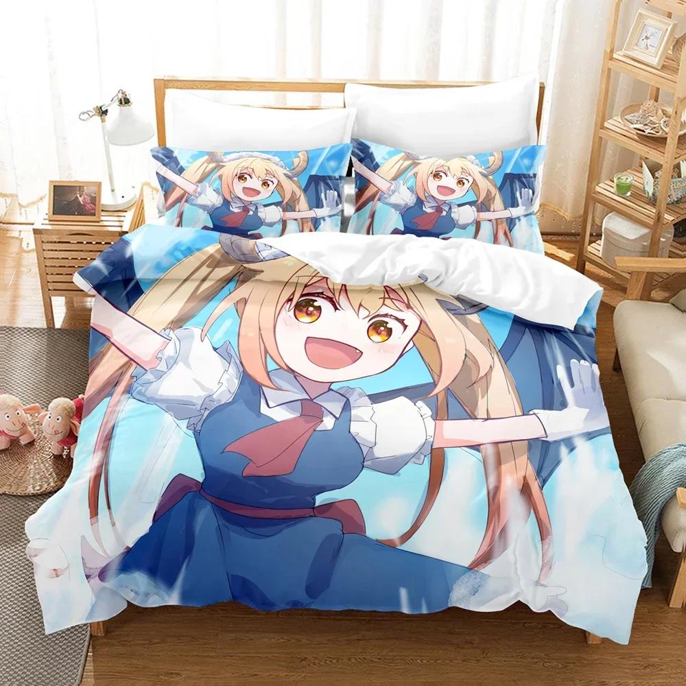 3D Print Miss Kobayashis Dragon Maid 3D Duvet Cover Bedding Set Comforter Linen Pillowcases Home Decor Single Double King Queen