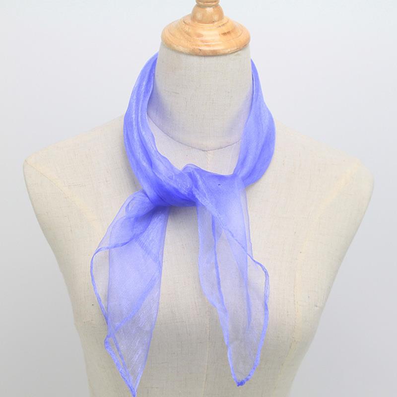 Free Shipping Silk Satin Hair Scarf Women Luxury Sunscreen Small Muffler Hijabs Head Neck Shawls Holiday Beach Vacation Scarves