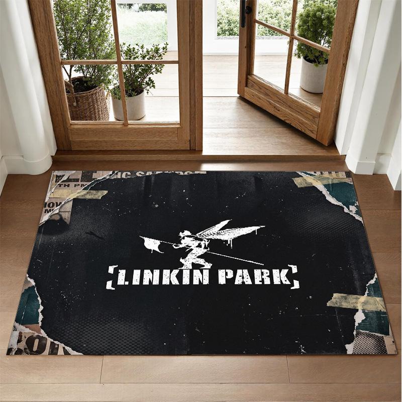 Linkin Park Design Crystal Velvet Rug Soft Decorative Mat for Bedroom Entrance