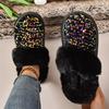 Fashion Women Snow Slippers Anti-slip Round Head Lining Light Winter Shoes Women Ankle Anti-slip Outdoor Fashion Slippers Slides Women
