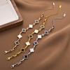 Black and white clover titanium steel sweet girl jewelry bracelet