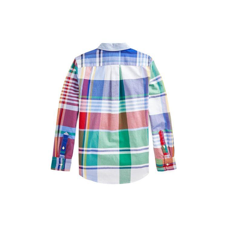 Polo Ralph Lauren Oxford Cloth Fun Plaid Long Sleeve Logo Shirt Kids shirts Red Blue CWPOWOVY6820232