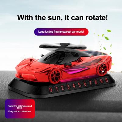Profumatore d'aria solare per auto Rotante Modellazione auto sportiva Aromaterapia Targa numero di parcheggio Ornamenti Decorazione Accessori